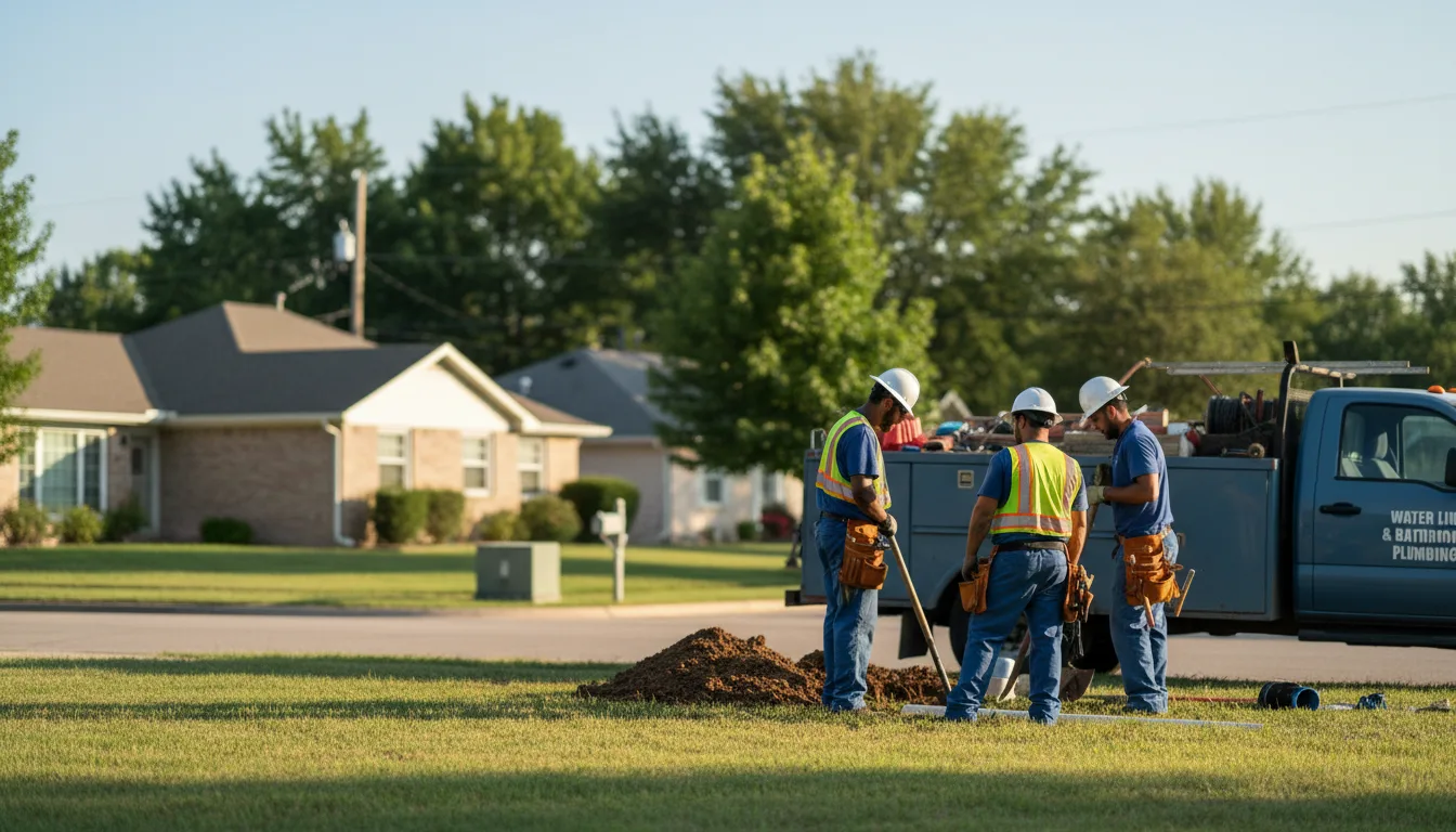 Residential water line and bathroom plumbing service in Greenfield, IA